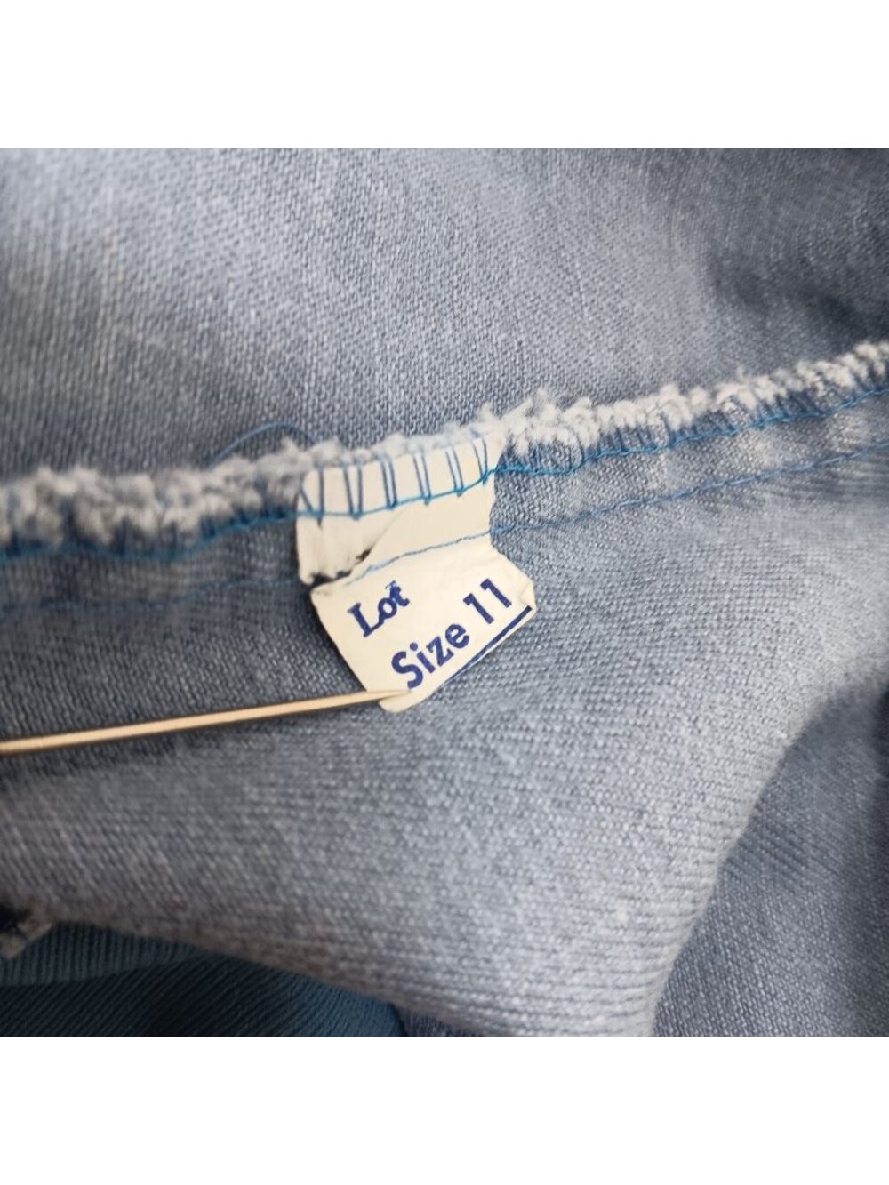 True Vintage Maternity Jeans 28x27 sz 11 1970's High-Waist Raw Denim Stretch Top